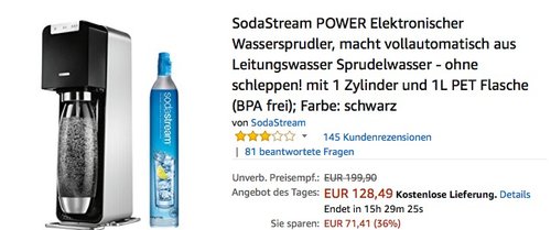 SodaStream POWER Elektronischer Wassersprudler - jetzt 10% billiger