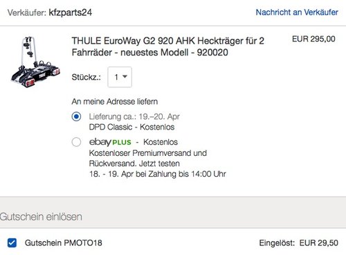 THULE EuroWay G2 920 AHK Heckträger für 2 Fahrräder - neuestes Modell - 920020 - jetzt 10% billiger THULE EuroWay G2 920 AHK Heckträger für 2 Fahrräder - neuestes Modell - 920020 - jetzt 10% billiger