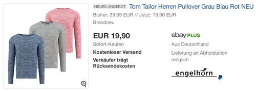 Tom Tailor Herren Pullover mit Struktur - jetzt 50% billiger Tom Tailor Herren Pullover mit Struktur - jetzt 50% billiger