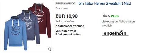 Tom Tailor Herren Sweatshirt - jetzt 20% billiger Tom Tailor Herren Sweatshirt - jetzt 20% billiger