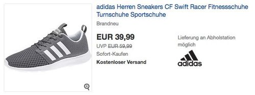 adidas Herren Sneaker CF Swift Racer grau - jetzt 14% billiger