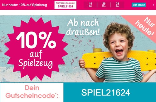 Babymarkt.de - 10% Rabatt auf Spielzeug (nur heute, 28.05.18) - jetzt 10% billiger Babymarkt.de - 10% Rabatt auf Spielzeug (nur heute, 28.05.18) - jetzt 10% billiger