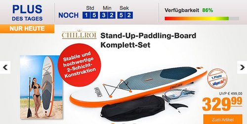 Chillroi Stand-Up-Paddling-Board Komplett-Set Weiß, 300 x 76 x 15 cm - jetzt 11% billiger