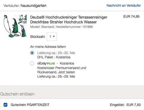 Deuba Kompakter Hochdruckreiniger 1500 Watt/105 bar - jetzt 10% billiger