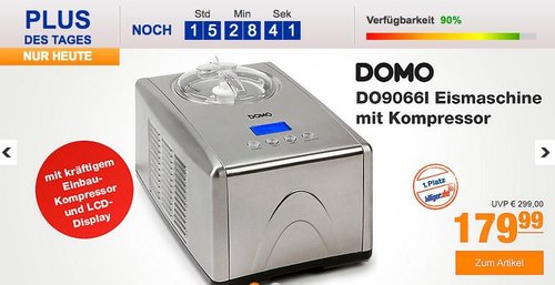 DOMO DO9066I Eismaschine mit Kompressor - jetzt 18% billiger DOMO DO9066I Eismaschine mit Kompressor - jetzt 18% billiger