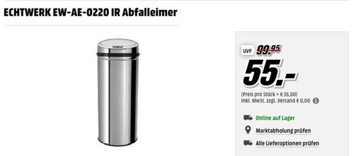 ECHTWERK EW-AE-0220 IR Abfalleimer - jetzt 5% billiger ECHTWERK EW-AE-0220 IR Abfalleimer - jetzt 5% billiger