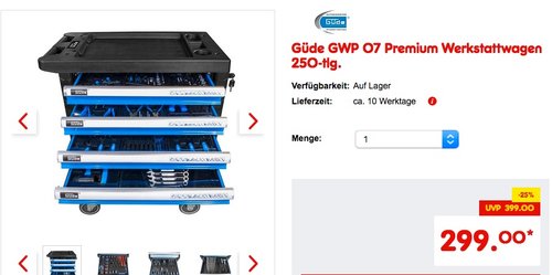 Güde GWP 07 Premium Werkstattwagen 250-tlg. - jetzt 9% billiger Güde GWP 07 Premium Werkstattwagen 250-tlg. - jetzt 9% billiger