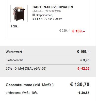 Garten-Servierwagen 90x70x54 cm Garten-Servierwagen 90x70x54 cm