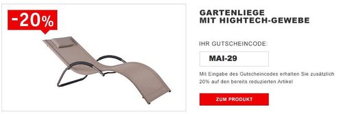 GARTENLIEGE Aluminium mit Bespannung aus Textilene® - jetzt 19% billiger