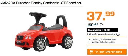 JAMARA Rutscher Bentley Continental GT Speed rot - jetzt 10% billiger JAMARA Rutscher Bentley Continental GT Speed rot - jetzt 10% billiger
