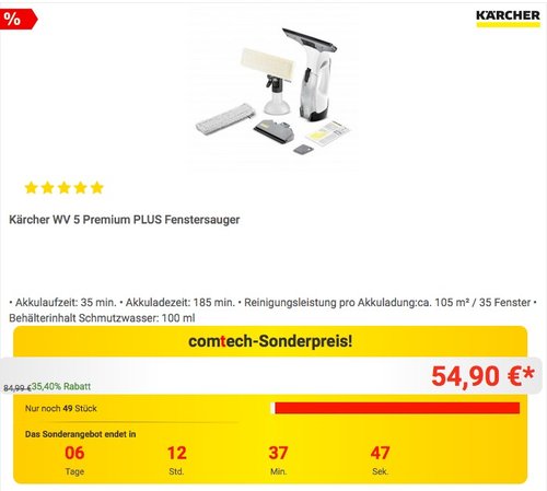 Kärcher WV 5 Premium PLUS Fenstersauger - jetzt 20% billiger