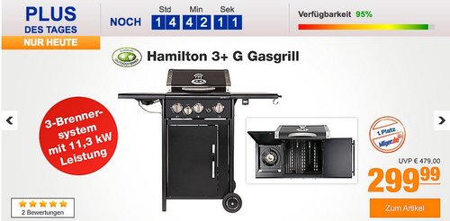 Outdoorchef Hamilton 3+ G Gasgrill edelschwarz - jetzt 12% billiger