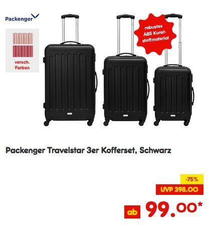 Packenger Travelstar 3er Kofferset - jetzt 34% billiger Packenger Travelstar 3er Kofferset - jetzt 34% billiger