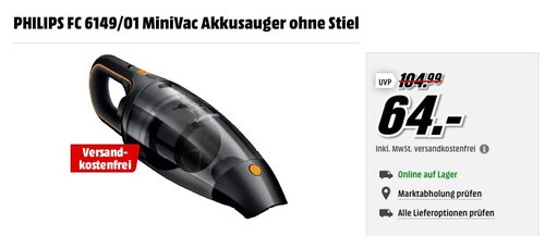 PHILIPS FC 6149/01 MiniVac Akkusauger - jetzt 10% billiger
