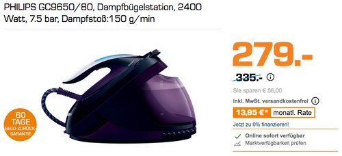 PHILIPS GC9650/80 Dampfbügelstation - jetzt 7% billiger PHILIPS GC9650/80 Dampfbügelstation - jetzt 7% billiger