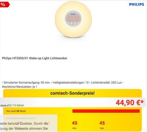 Philips HF3500/01 Wake-up Light Lichtwecker in Weiß - jetzt 17% billiger Philips HF3500/01 Wake-up Light Lichtwecker in Weiß - jetzt 17% billiger