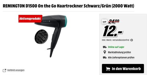 REMINGTON D1500 On the Go Haartrockner - jetzt 33% billiger