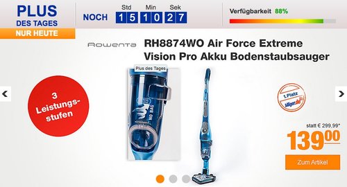 Rowenta RH8874WO Air Force Extreme Vision Pro Akku Bodenstaubsauger - jetzt 26% billiger