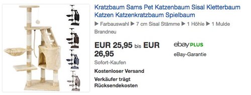 Sam´s Pet Kratzbaum Buffy - jetzt 13% billiger Sam´s Pet Kratzbaum Buffy - jetzt 13% billiger
