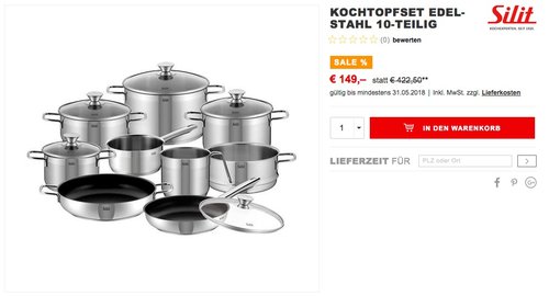 Silit Pisa Topfset, 10-teilig - jetzt 8% billiger