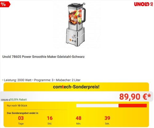 Unold 78605 Power Smoothie Maker - jetzt 30% billiger