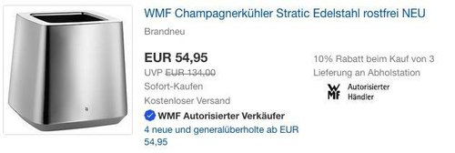 WMF Champagnerkühler Stratic Edelstahl - jetzt 31% billiger