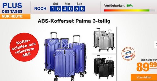 ABS-Kofferset Palma 3-teilig - jetzt 25% billiger ABS-Kofferset Palma 3-teilig - jetzt 25% billiger