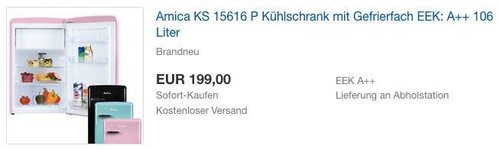 Amica KS 15616 P Kühlschrank mit Gefrierfach EEK: A++ 106 Liter - jetzt 13% billiger