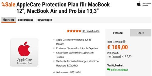 AppleCare Protection Plan für MacBook 12", MacBook Air und Pro bis 13,3" - jetzt 13% billiger AppleCare Protection Plan für MacBook 12", MacBook Air und Pro bis 13,3" - jetzt 13% billiger
