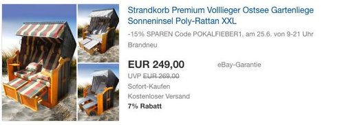 BRAST Strandkorb Premium Volllieger XXL - jetzt 29% billiger
