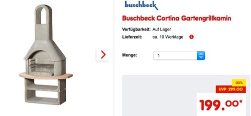 Buschbeck Cortina Gartengrillkamin - jetzt 12% billiger