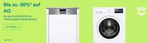 eBay AO.de - Aktion: z.B. Siemens SN56P597EU iQ500 Einbau-Geschirrspüler - jetzt 20% billiger