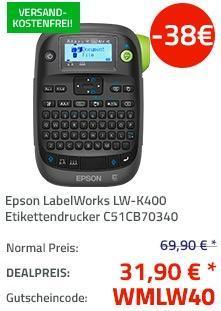Epson LabelWorks LW-K400 Etikettendrucker - jetzt 54% billiger Epson LabelWorks LW-K400 Etikettendrucker - jetzt 54% billiger