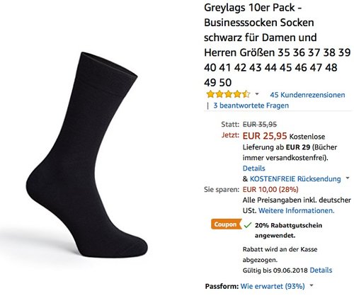 Greylags 10er Pack - Businesssocken - jetzt 20% billiger Greylags 10er Pack - Businesssocken - jetzt 20% billiger