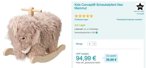 Kids Concept 413761 Schaukelpferd NEO Mammut - jetzt 20% billiger