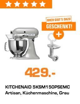 KITCHENAID 5KSM150PSEMC Artisan Küchenmaschine inkl. KITCHENAID 5FGA Fleischwolf (Vorsatz) - jetzt 9% billiger KITCHENAID 5KSM150PSEMC Artisan Küchenmaschine inkl. KITCHENAID 5FGA Fleischwolf (Vorsatz) - jetzt 9% billiger