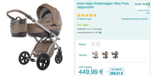 knorr-baby Kinderwagen Alive Pure - jetzt 5% billiger knorr-baby Kinderwagen Alive Pure - jetzt 5% billiger