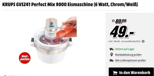 KRUPS GVS241 Perfect Mix 9000 Eismaschine - jetzt 24% billiger KRUPS GVS241 Perfect Mix 9000 Eismaschine - jetzt 24% billiger