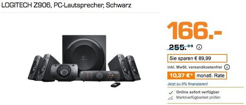 LOGITECH Z906 5.1 Multimedia-Lautsprecher, PC-Lautsprecher - jetzt 28% billiger LOGITECH Z906 5.1 Multimedia-Lautsprecher, PC-Lautsprecher - jetzt 28% billiger