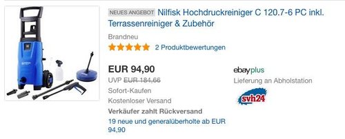 Nilfisk Hochdruckreiniger C 120.7-6 PC inkl. Terrassenreiniger & Zubehör - jetzt 17% billiger Nilfisk Hochdruckreiniger C 120.7-6 PC inkl. Terrassenreiniger & Zubehör - jetzt 17% billiger
