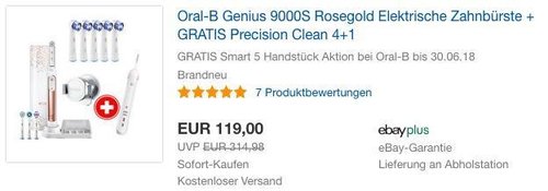 Oral-B Genius 9000S Rosegold Elektrische Zahnbürste + GRATIS Precision Clean 4+1 deltatecc-home - jetzt 23% billiger Oral-B Genius 9000S Rosegold Elektrische Zahnbürste + GRATIS Precision Clean 4+1 deltatecc-home - jetzt 23% billiger