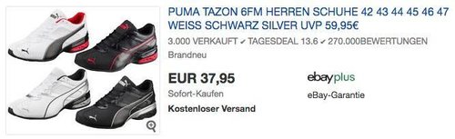 Puma Herren Tazon 6 FM Laufschuhe - jetzt 16% billiger