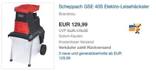 Scheppach GSE 40S Elektro-Leisehäcksler - jetzt 23% billiger Scheppach GSE 40S Elektro-Leisehäcksler - jetzt 23% billiger