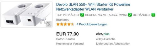 Devolo dLAN 550+ WiFi Starter Kit Powerline - jetzt 8% billiger