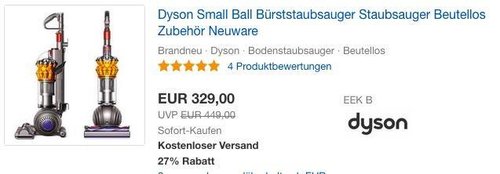 Dyson Small Ball Bürststaubsauger - jetzt 6% billiger