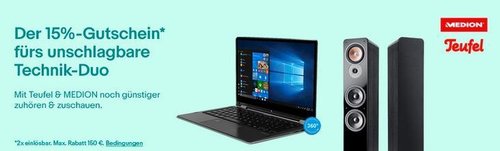 eBay 15% Rabat auf Medion und Teufel: z.B. MEDION MD 16832 Panini Grill Sandwichgrill - jetzt 15% billiger