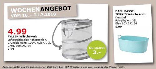 IKEA Würzburg FYLLEN Wäschekorb - jetzt 38% billiger