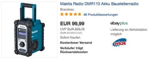 Makita Radio DMR110 Akku Baustellenradio - jetzt 14% billiger