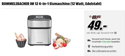 ROMMELSBACHER IM 12 4-in-1 Eismaschine - jetzt 22% billiger