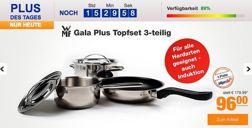 WMF Gala Plus Topfset 3-teilig - jetzt 19% billiger